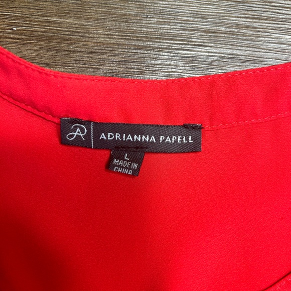 NWOT Adrianna Papell Red Henley top size large - Picture 10 of 12